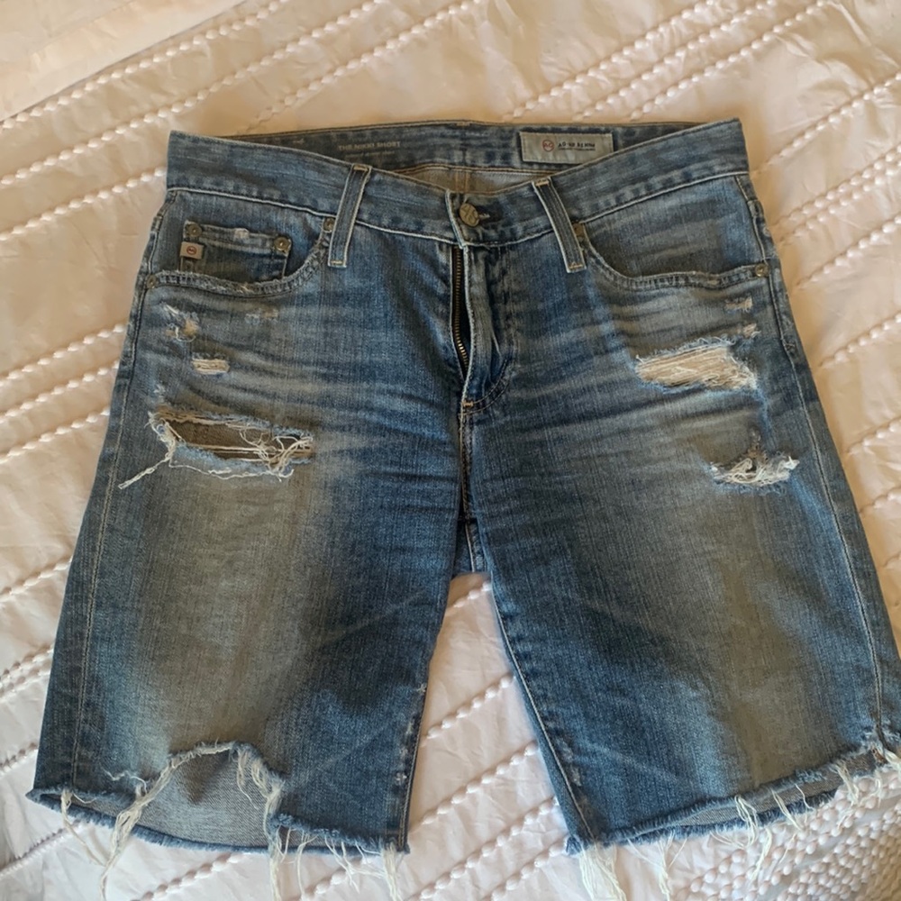 AG Nikki raw hem denim bermuda shorts reg. $178.00
